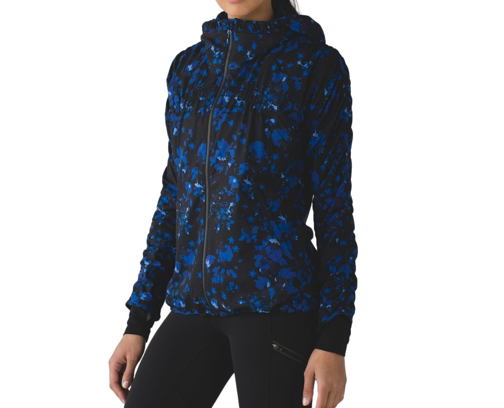 Lululemon Gather Me Slightly Rain Jacket Dandy Digie Porcelaine Black Blue Sz 4
